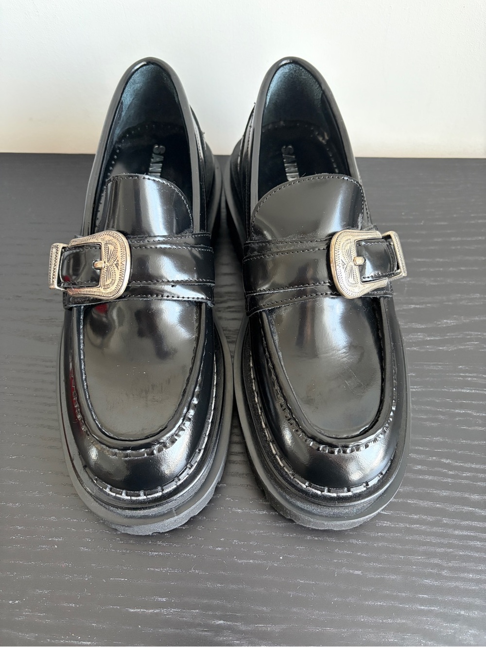 SANDRO Slip On Buckle Loafers